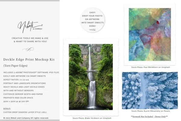 Deckle Edge (Torn Paper) Print Mockup Kit